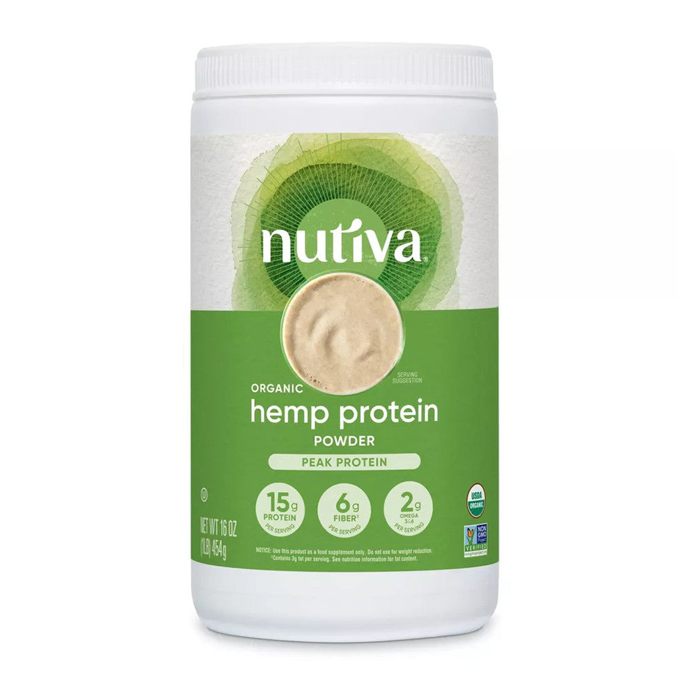 Nutiva Organic Superfood Hemp Protein 15G Powder, 16 Oz